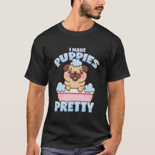 Dog Groomer Pug Dog Puppy Bathtub Dog Salon T-Shirt