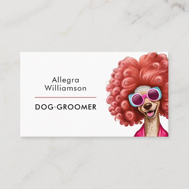 Dog Groomer QR Code Fun Business Card (Front)