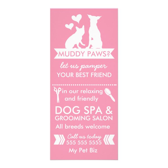 Dog Groomer Rack Card and Menu (Front)