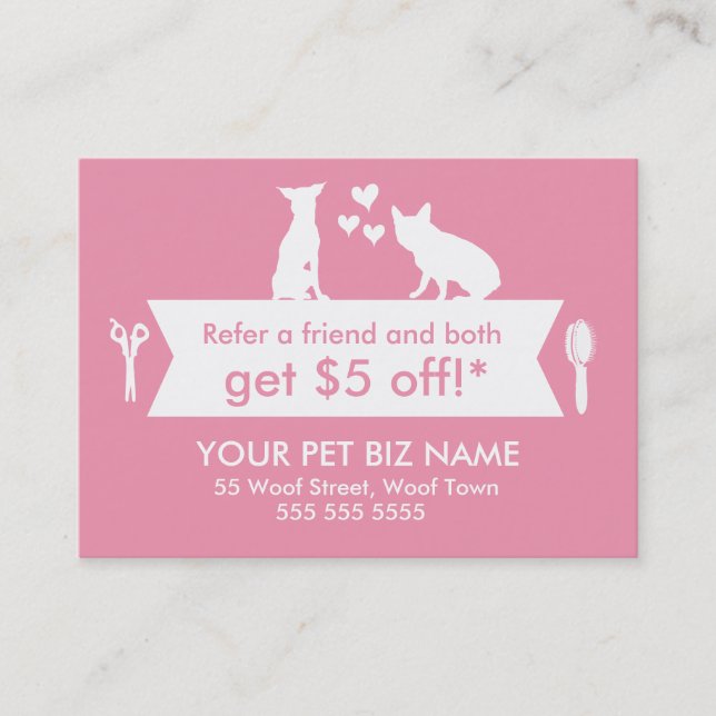 Dog Groomer Referral Card - Personalizable (Front)