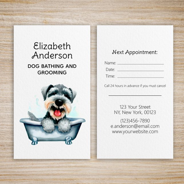 Dog Groomer Schnauzer Appointment Business Card (Creator Uploaded)