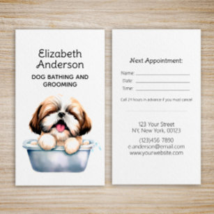 Dog Groomer Shih Tzu Appointment Business Card