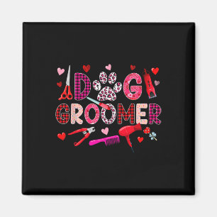 Dog Groomer Tools Valentine's Day Leopard Cute Hea Magnet