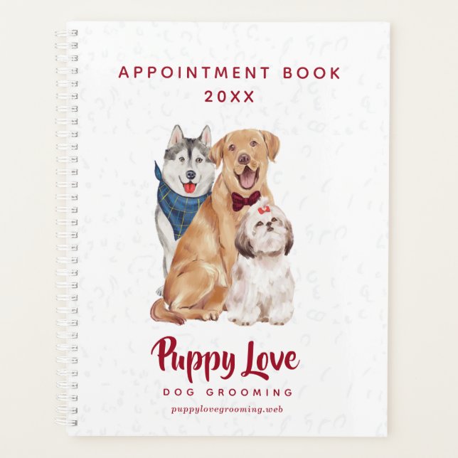 Dog Groomer Walker Sitter Appointment Book Planner (Front)