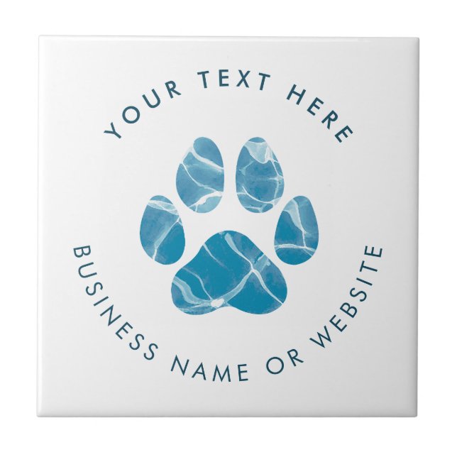 Dog Groomer Wash Water Paws Prints Promotional Ceramic Tile (Front)