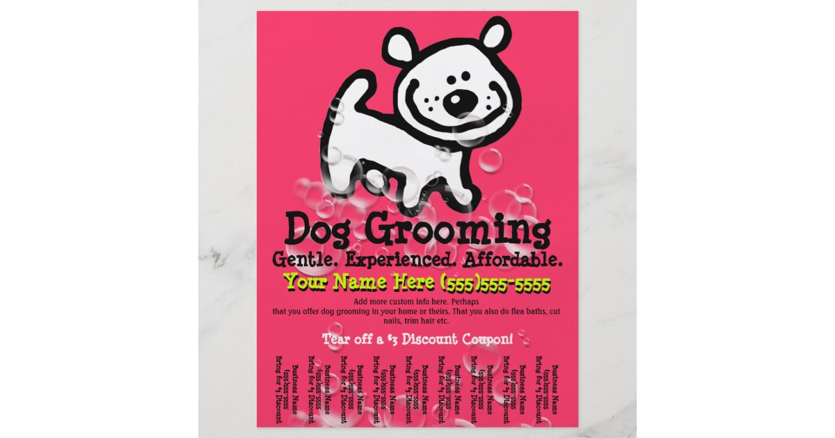 Dog Grooming.Advertising Pet Service. Flyer
