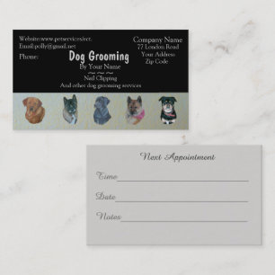 dog Grooming and pet care services appointment Card