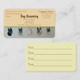 dog Grooming and pet care services Appointment Card