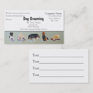 dog Grooming and pet care services appointment Card