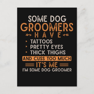 Dog Grooming Animal Tattooed Dog Groomer Postcard