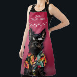 Dog Grooming Apron<br><div class="desc">A cute black miniature schnauzer on hot pink accented with paw prints,  this dog grooming apron is fun for your business and employees.</div>