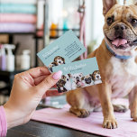 Dog grooming boutique pet sitter cute puppy script business card<br><div class="desc">Dog grooming boutique pet sitter cute puppy script</div>