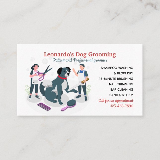 Dog Grooming Business Card (Front)