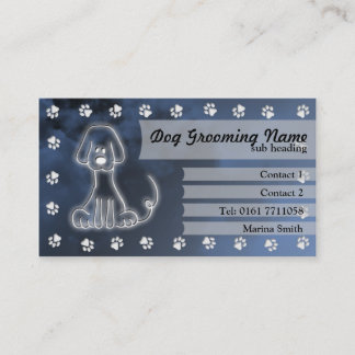 Dog Grooming Business Card [blue]