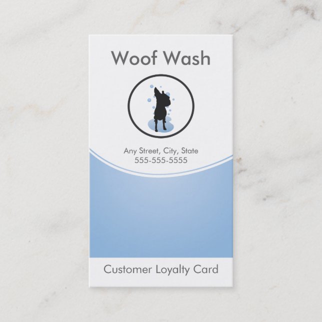 Dog Grooming Business Card Loyalty Card (Front)