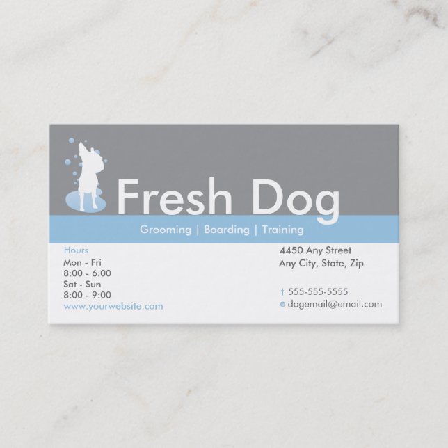 Dog Grooming Business Card Loyalty Card (Front)
