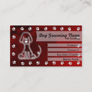 Dog Grooming Business Card [red]