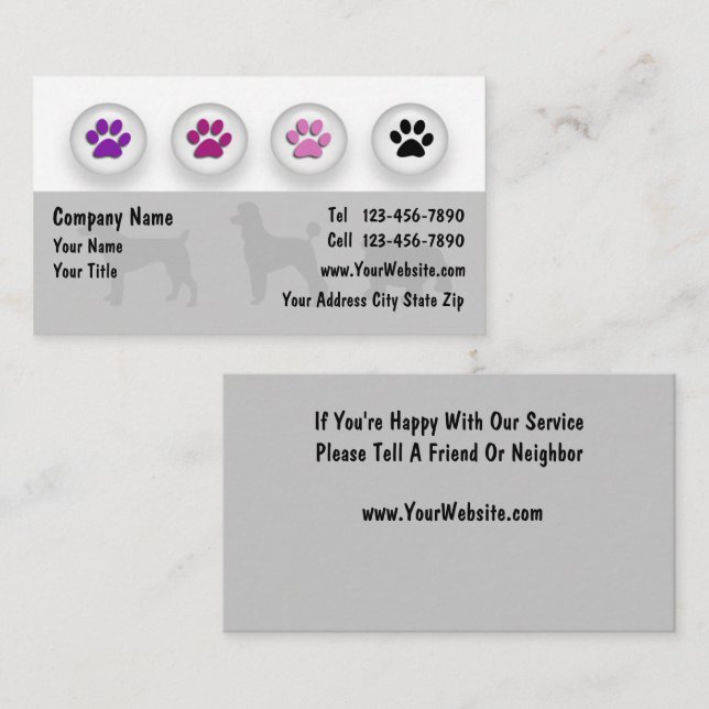Dog Grooming Business Cards (Front/Back)