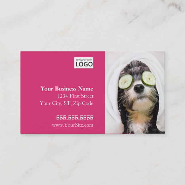 Dog Grooming Business Cards - Spa Design (Front)