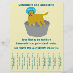 Dog Grooming Business Dog Groomers Tear Off Strips Flyer