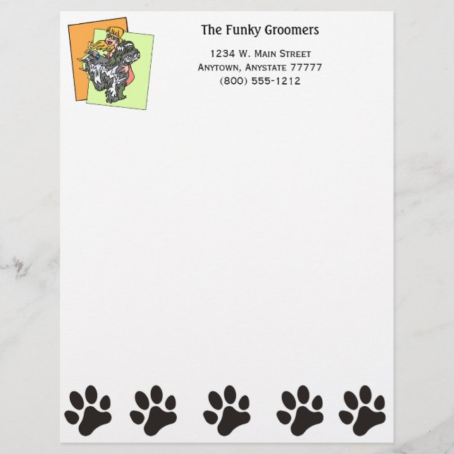 Dog Grooming Business Letterhead (Front)