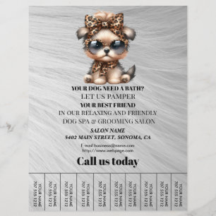 Dog grooming business personalised flyer
