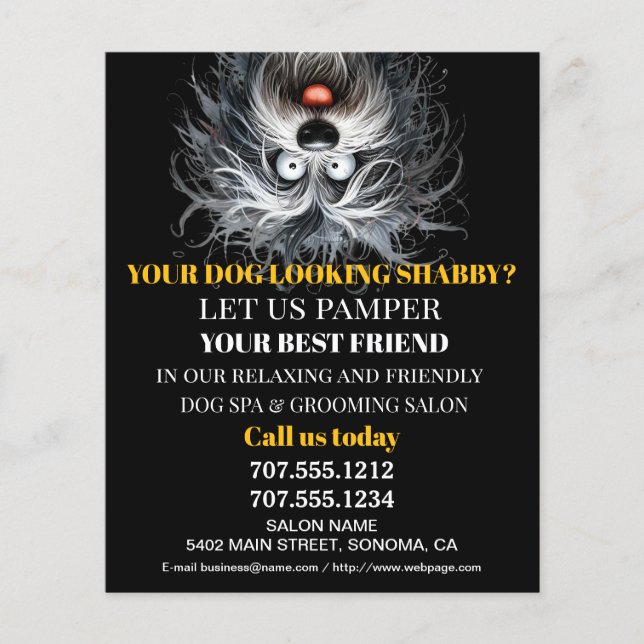 Dog grooming business personalised flyer (Front)