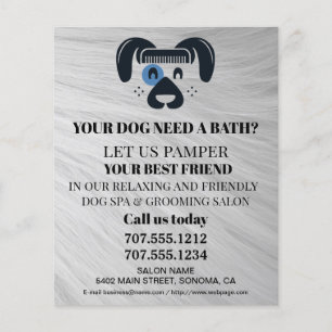 Dog grooming business personalised flyer