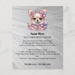 Dog grooming business personalised flyer