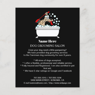 Dog grooming business personalised flyer
