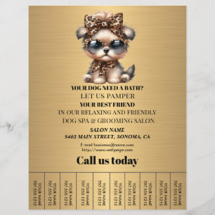 Dog grooming business personalised flyer