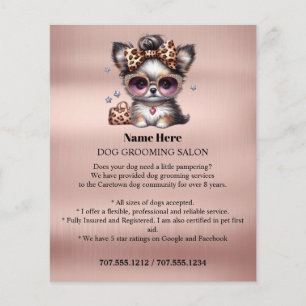 Dog grooming business personalised flyer