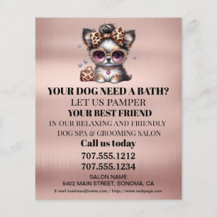 Dog grooming business personalised flyer