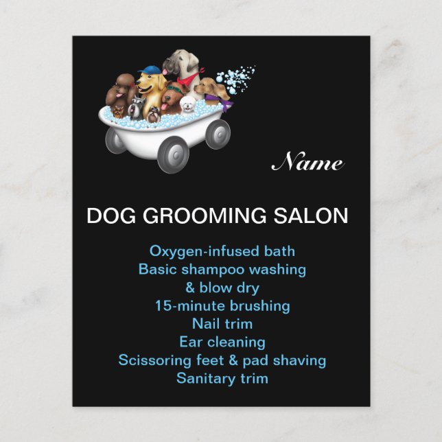 Dog grooming business personalised flyer (Front)