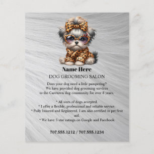 Dog grooming business personalised flyer