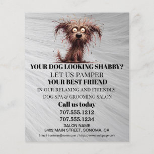 Dog grooming business personalised flyer