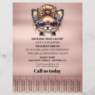 Dog grooming business personalised flyer
