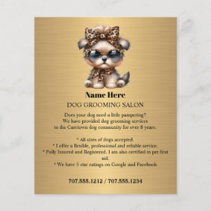 Dog grooming business personalised flyer