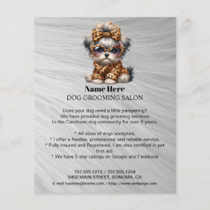 Dog grooming business personalised flyer