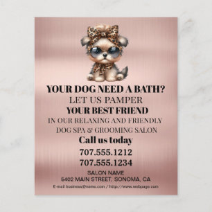 Dog grooming business personalised flyer