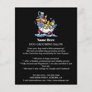 Dog grooming business personalised flyer
