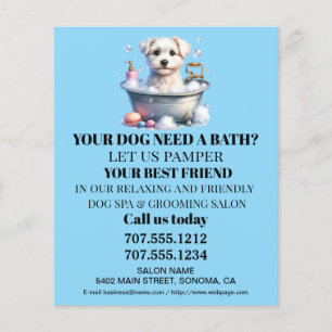 Dog grooming business personalised flyer