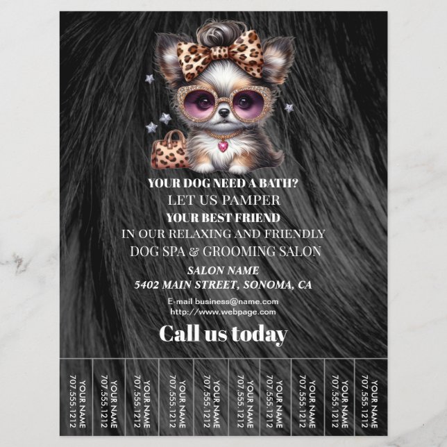 Dog grooming business personalised flyer (Front)