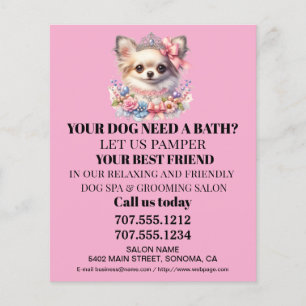 Dog grooming business personalised flyer