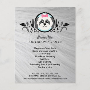Dog grooming business personalised flyer