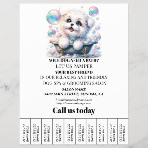 Dog grooming business personalised flyer