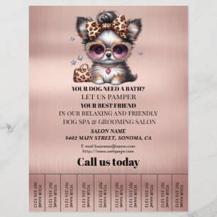 Dog grooming business personalised flyer
