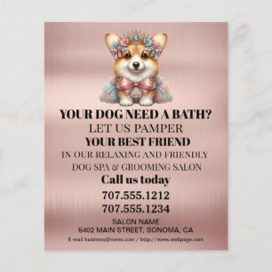 Dog grooming business personalised flyer