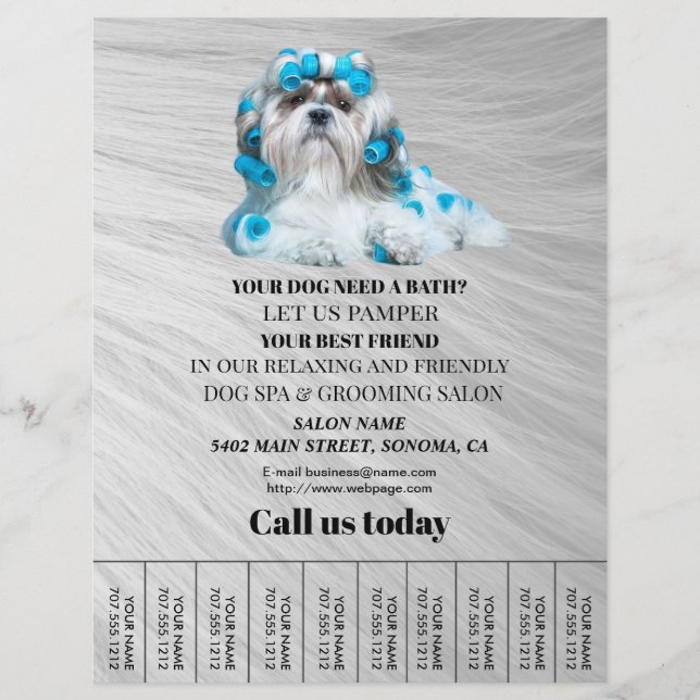 Dog grooming business personalised flyer (Front)