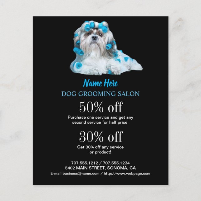 Dog grooming business personalised flyer (Front)
